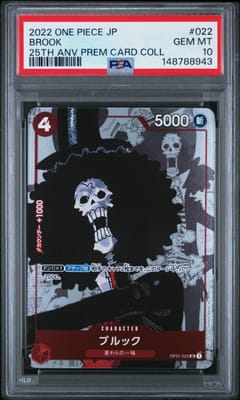 2022 One Piece Japanese 25th Anniversary Premium Card Collection Brook #022 PSA 10