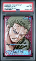 2022 One Piece Japanese Op01-Romance Dawn Roronoa Zoro Alternate Art #001 PSA 10