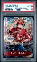 2022 One Piece Japanese Promos Monkey D. Luffy Champ.set Purchase Bonus #001 PSA 10