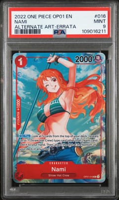 2022 One Piece Op01-Romance Dawn Nami Alternate Art-Errata #016 PSA 9