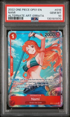 2022 One Piece Op01-Romance Dawn Nami Alternate Art-Errata #016 PSA 10