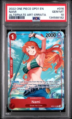 2022 One Piece Op01-Romance Dawn Nami Alternate Art-Errata #016 PSA 10