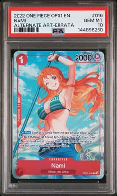 2022 One Piece Op01-Romance Dawn Nami Alternate Art-Errata #016 PSA 10