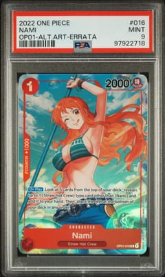 2022 One Piece Op01-Romance Dawn Nami Alternate Art-Errata #016 PSA 9