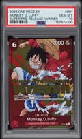 2022 One Piece Promos Monkey D. Luffy Super Pre-Release-Winner #001 PSA 10