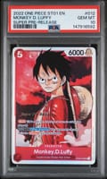 2022 One Piece Starter Deck St01-Straw Hat Crew Monkey D. Luffy Super Pre-Release #012 PSA 10