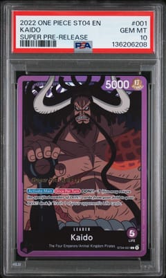 2022 One Piece Starter Deck St04-Animal Kingdom Pirates Kaido Super Pre-Release #001 PSA 10