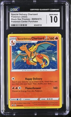 2022 Pokemon Black Star Promos - Sword & Shield Special Delivery Charizard Pokémon Center Purchase (Cosmos Holo) #SWSH075 CGC 10