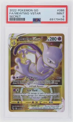 2022 Pokemon Go Fa/Mewtwo Vstar Secret #086 PSA 9