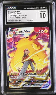 2022 Pokemon Lost Origin Pikachu VMAX Trainer Gallery Holo #TG17/TG30 CGC 10
