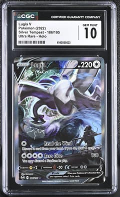 2022 Pokemon Silver Tempest Lugia V Ultra Rare Holo #186/195 CGC 10