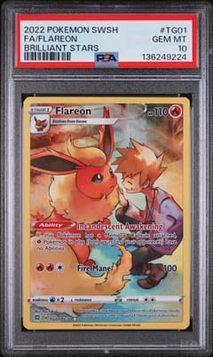 2022 Pokemon Sword & Shield Brilliant Stars Fa / Flareon Brilliant Stars #TG01 PSA 10