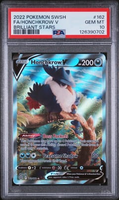2022 Pokemon Sword & Shield Brilliant Stars Fa / Honchkrow V Brilliant Stars #162 PSA 10