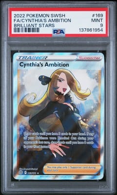 2022 Pokemon Sword & Shield Brilliant Stars Full Art / Cynthia's Ambition #169 PSA 9