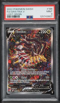 2022 Pokemon Sword & Shield Lost Origin Full Art / Giratina V #186 PSA 9