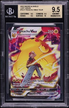 2022 Pokemon Sword and Shield Lost Origin Trainer Gallery Pikachu VMAX UR #TG17 BGS 9.5