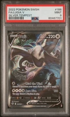 2022 Pokemon Sword & Shield Silver Tempest Fa/Lugia V Silver Tempest #186 PSA 9