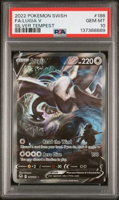 2022 Pokemon Sword & Shield Silver Tempest Full Art / Lugia V #186 PSA 10