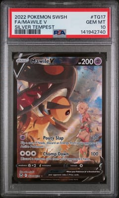 2022 Pokemon Sword & Shield Silver Tempest Full Art / Mawile V #TG17 PSA 10