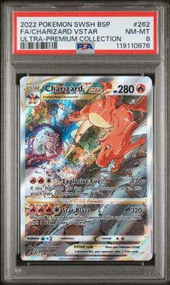 2022 Pokemon Swsh Black Star Promo Fa/Charizard Vstar Ultra-Premium Collection #262 PSA 8
