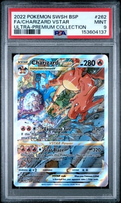 2022 Pokemon Swsh Black Star Promo Full Art / Charizard Vstar Sword & Shield Ultra-Premium Collection-Charizard #262 PSA 9