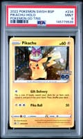 2022 Pokemon Swsh Black Star Promo Pikachu-Holo Pokemon Go Tins #234 PSA 9