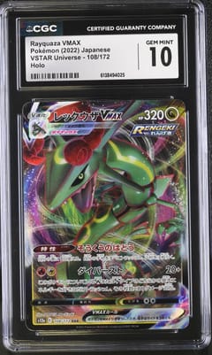 2022 Pokemon VSTAR Universe Japanese Rayquaza VMAX Holo #108/172 CGC 10