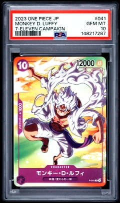 2023 One Piece Japanese Promos Monkey D. Luffy 7-Eleven Campaign #041 PSA 10