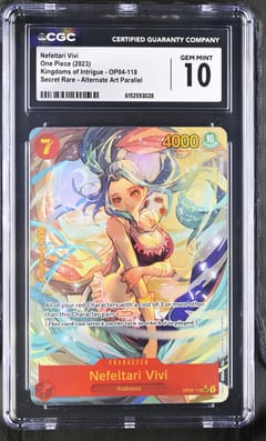 2023 One Piece Kingdoms of Intrigue (OP04) Nefeltari Vivi (Borderless) Alt Art #OP04-118 CGC 10