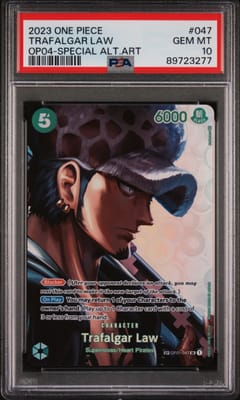 2023 One Piece Op04-Kingdoms of Intrigue Trafalgar Law Special Alternate Art #047 PSA 10