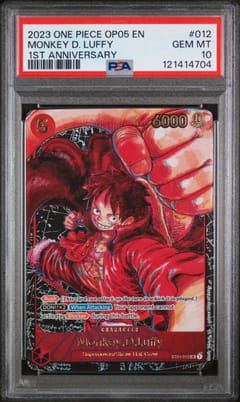 2023 One Piece Op05-Awakening of the New Era Monkey D. Luffy 1st Anniversary #012 PSA 10