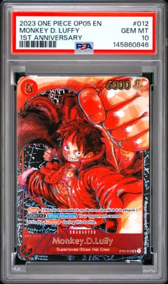 2023 One Piece Op05-Awakening of the New Era Monkey D. Luffy 1st Anniversary #012 PSA 10