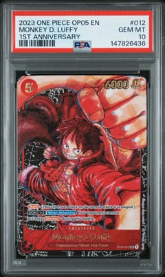 2023 One Piece Op05-Awakening of the New Era Monkey D. Luffy 1st Anniversary #012 PSA 10