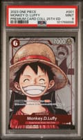 2023 One Piece Premium Card Collection 25th Edition Monkey D. Luffy #001 PSA 9