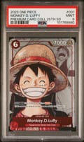 2023 One Piece Premium Card Collection 25th Edition Monkey D. Luffy #001 PSA 9