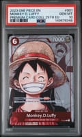 2023 One Piece Premium Card Collection 25th Edition Monkey D. Luffy #001 PSA 10
