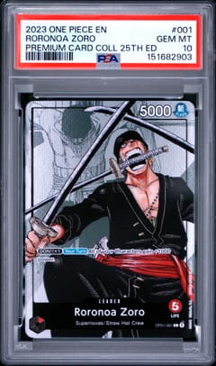 2023 One Piece Premium Card Collection 25th Edition Roronoa Zoro #001 PSA 10