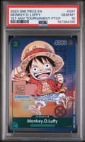 2023 One Piece Promos Monkey D. Luffy 1st Anv Tournament-Ptcp #037 PSA 10