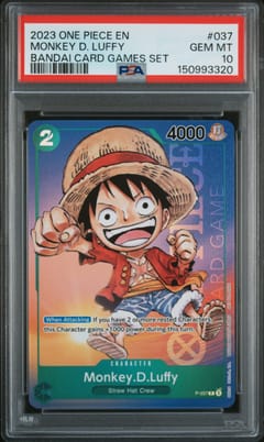 2023 One Piece Promos Monkey D. Luffy Bandai Card Games Set #037 PSA 10