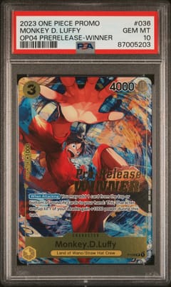 2023 One Piece Promos Monkey D. Luffy Kingdoms of Intrigue Pre-Release-Winner #036 PSA 10