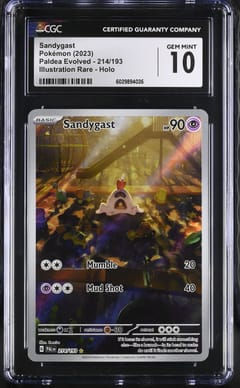 2023 Paldea Evolved Sandygast Illustration Rare Holo #214/193 CGC GM10