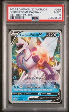 2023 Pokemon 2022 World Championships Deck: Ice Rider Palkia Origin Forme Palkia V Ice Rider Palkia #039 PSA 9