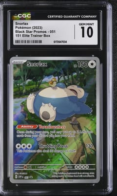 2023 Pokemon Black Star Promos - Scarlet & Violet SVPEN Snorlax 151 Elite Trainer Box (Holo) #051 CGC 10
