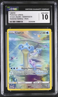 2023 Pokemon Crown Zenith Lapras Galarian Gallery Holo #GG05/GG70 CGC 10