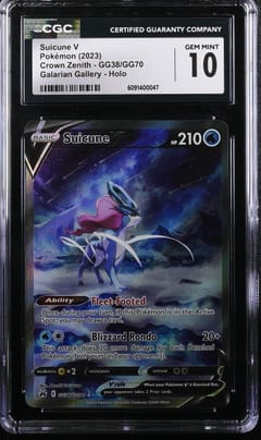 2023 Pokemon Crown Zenith Suicune V Galarian Gallery Holo #GG38/GG70 CGC 10