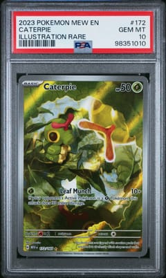 2023 Pokemon Mew En-151 Caterpie Illustration Rare #172 PSA 10
