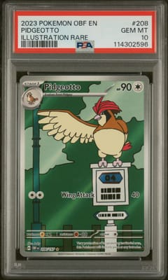 2023 Pokemon Obf En-Obsidian Flames Pidgeotto Illustration Rare #208 PSA 10