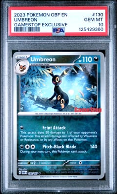 2023 Pokemon Obf En-Obsidian Flames Umbreon Gamestop Exclusive #130 PSA 10