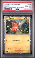 2023 Pokemon Pal En-Paldea Evolved Pawmi Paldea Adventure Chest #074 PSA 10