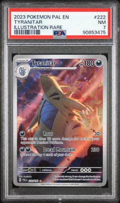 2023 Pokemon Pal En-Paldea Evolved Tyranitar Illustration Rare #222 PSA 7
